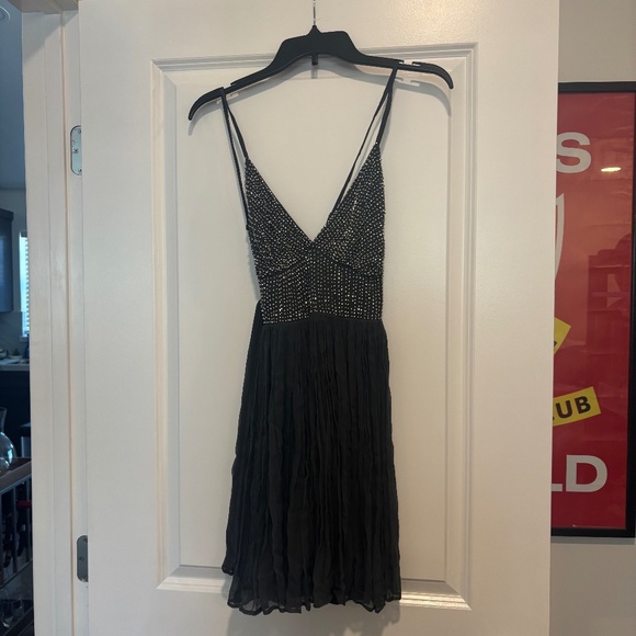 Free People Strappy Gray Mini Dress with Beaded Bodice - Picture 1 of 7